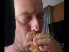 Bbc dildo blowjob practice