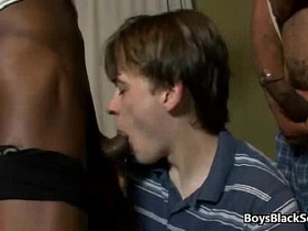 Interracial bareback hardcore gay sex video 12