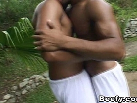 Black guy fucks beefy gay with big dick